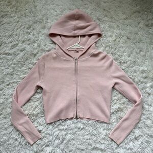 Brandy Melville Pink Zip-Up Hoodie